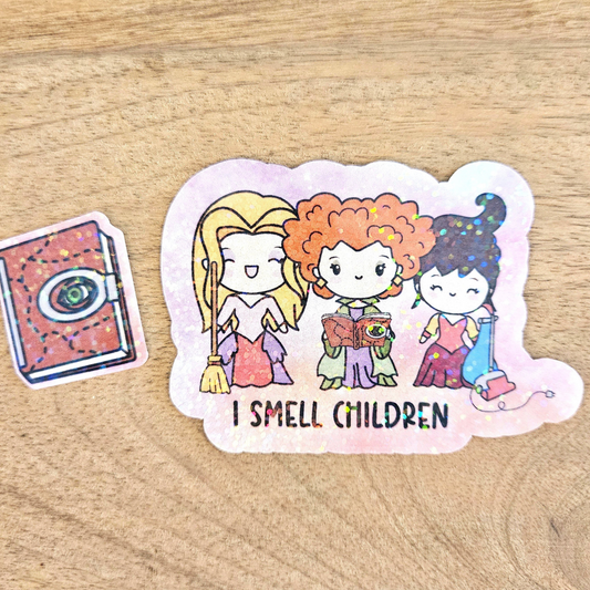 Hocus Pocus Cute Witches and BooOOOk Halloween Sticker Set (WATERPROOF)