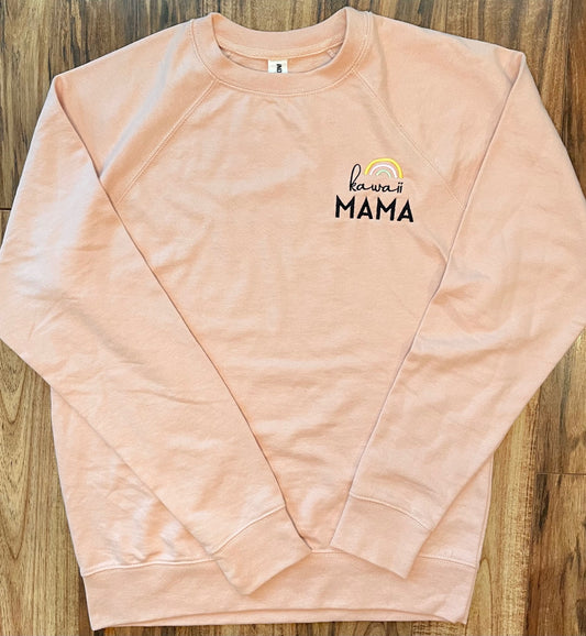 "KAWAII MAMA" UNISEX Lightweight Crewneck Sweatshirt - ROSE