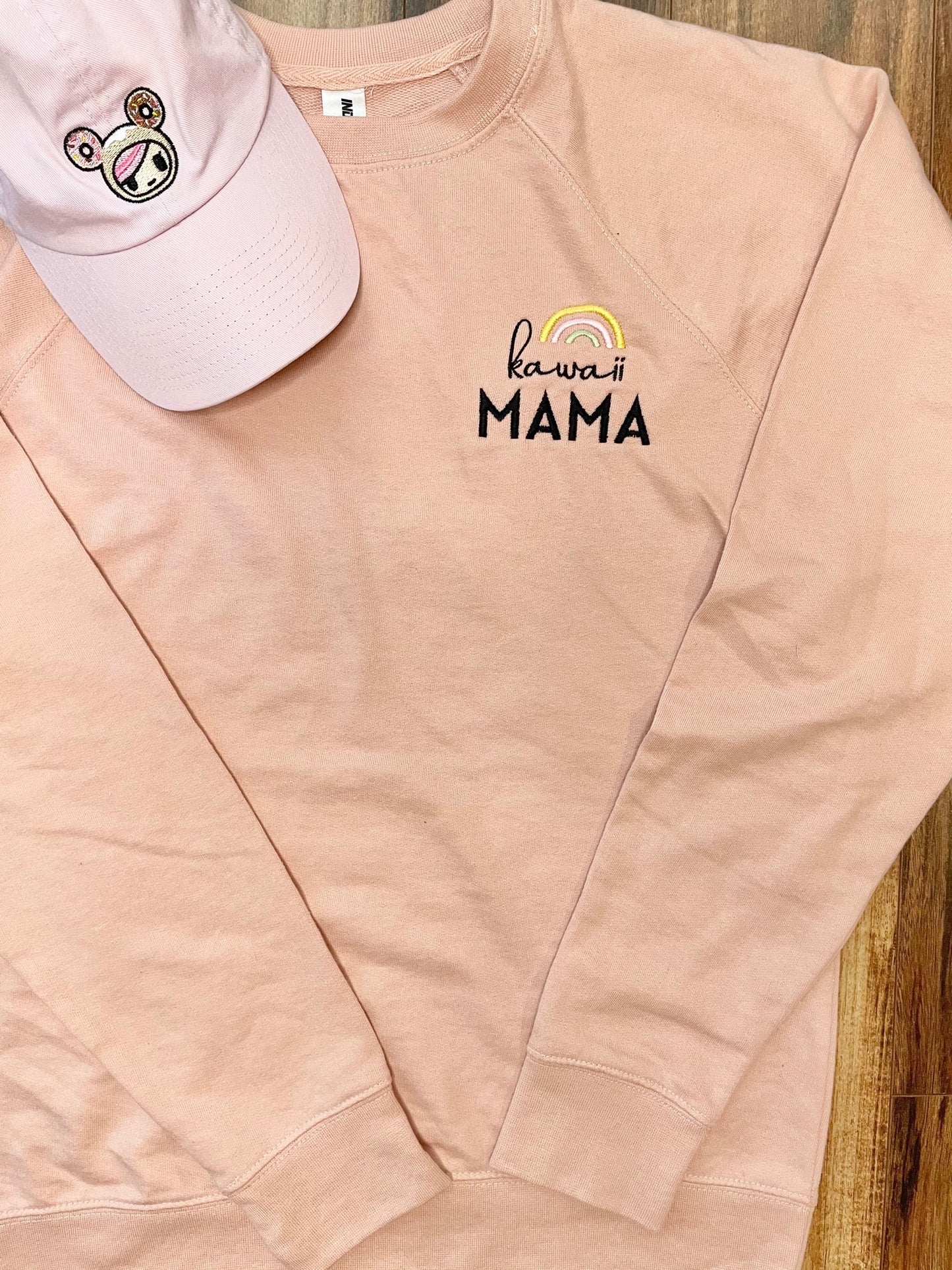 "KAWAII MAMA" UNISEX Lightweight Crewneck Sweatshirt - ROSE