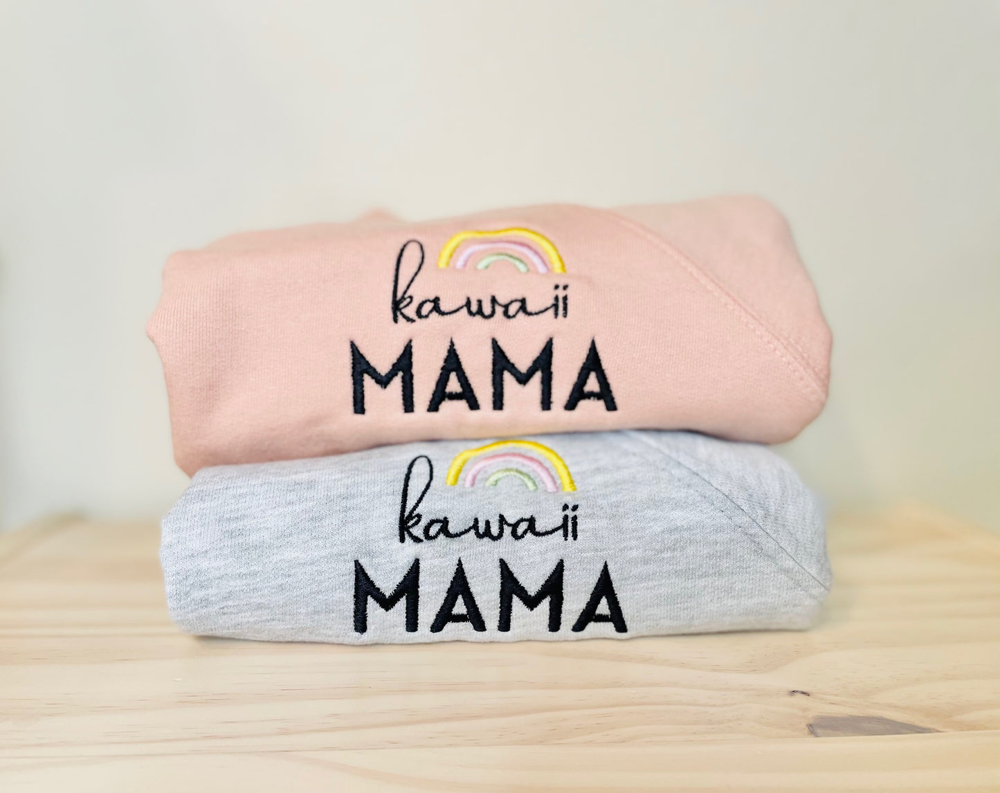 "KAWAII MAMA" UNISEX Lightweight Crewneck Sweatshirt - ROSE