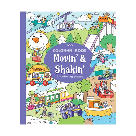 Ooly Movin' and Shakin Color-In' Book