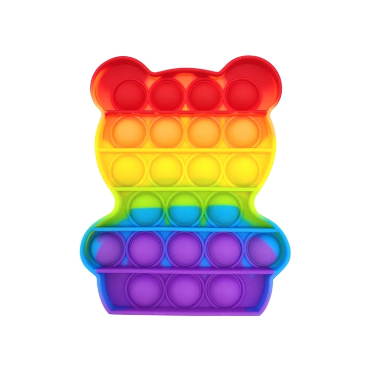 Rainbow Teddy Bear Bubble Push Pop Fidget Toy