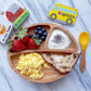 Avanchy Toddler Bamboo Stay Put Suction Plate + Spoon (Gray)