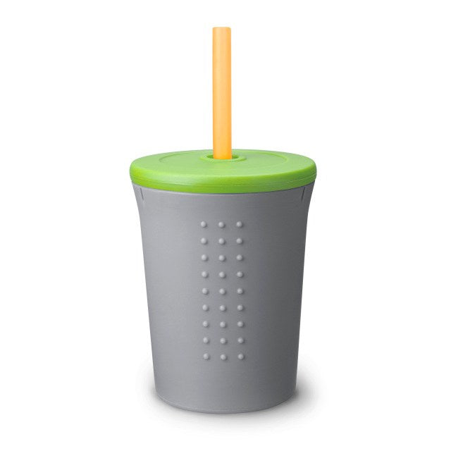 GoSili 12 oz Straw Cup - Grey/Lime/Tart