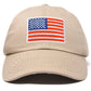 Embroidered American Flag Hat USA/Baseball Cap - Khaki