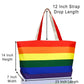 Rainbow Tote Bag with Zippered Top